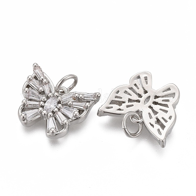 Латунные микропаве прозрачные кубические циркониевые подвески KK-F821-15P-1