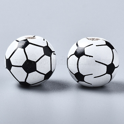 Расписные европейские бусины из натурального дерева WOOD-S057-050-1