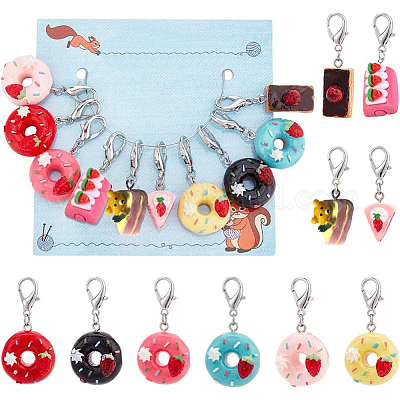 Подвесные украшения для пончиков и тортов из смолы HJEW-PH01550-1