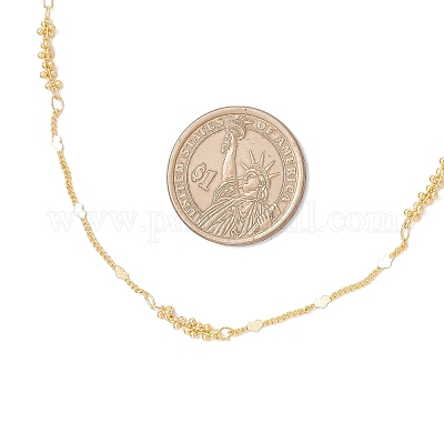 Латунные ожерелья с сердечком и планкой NJEW-JN05389-1