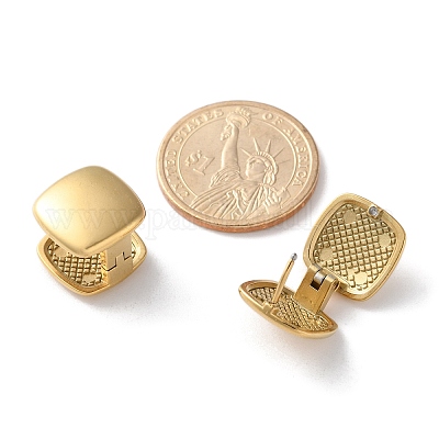 Серьги-кольца из нержавеющей стали 304 с ионным покрытием (IP) EJEW-C124-01F-G-1