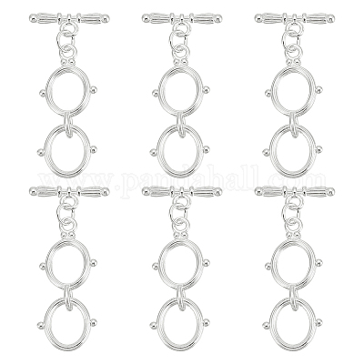 6 шт. в упаковке застежки-тоггл с покрытием из латуни KK-BC0013-84-1