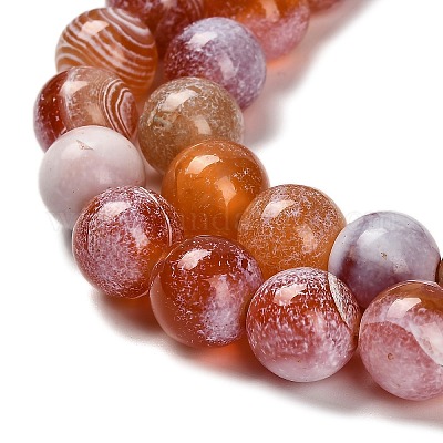 Окрашенные естественный агат бисер пряди G-G203-10K-12mm-1