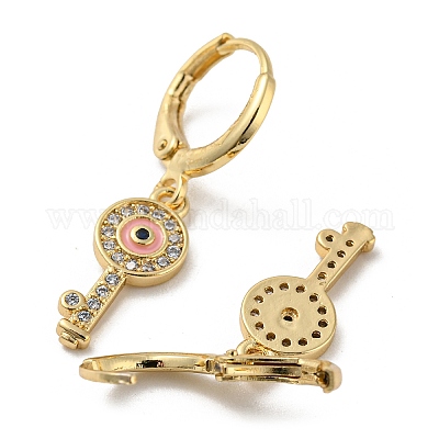 Серьги с подвесками из латуни с покрытием из настоящего 18-каратного золота EJEW-A033-27G-1