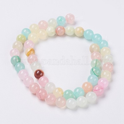 Perles de jade vertes colorées naturelles&nbsp;X-G-G757-01-4mm-1