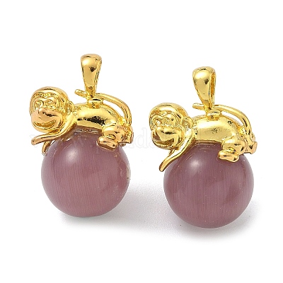 Подвески из латунной кошки&nbsp;KK-G548-11G-01-1