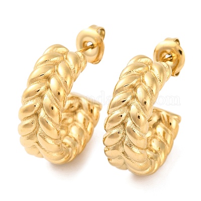 Серьги-гвоздики из нержавеющей стали 304 с ионным покрытием (IP) EJEW-G395-28G-1