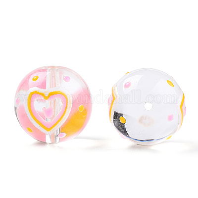 Прозрачное стекло с эмалевыми бусинами LAMP-T011-24B-02-1