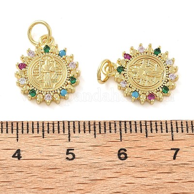 Латунные микро проложить кубического циркония подвески KK-C092-19E-G-1