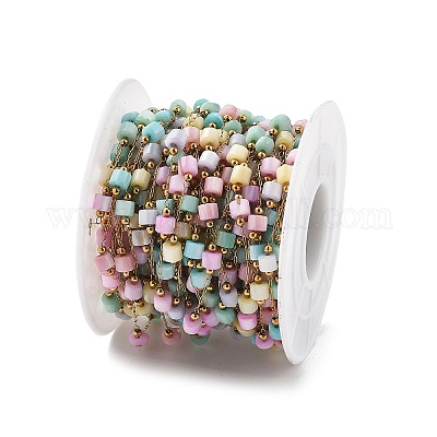 Цепи из ракушек и овальных бусин из нержавеющей стали 304 CHS-K021-09G-04-1