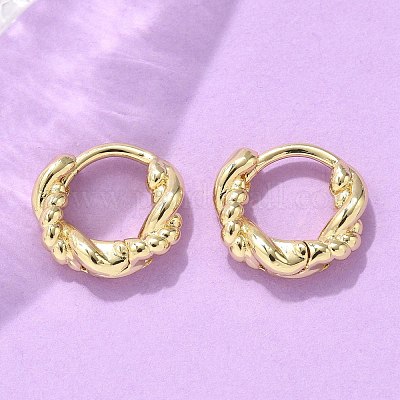 Латунные серьги обруча EJEW-Q015-03G-01-1