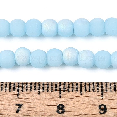 Нити из матовых непрозрачных стеклянных бусин GLAA-T032-P4mm-MBB10-1