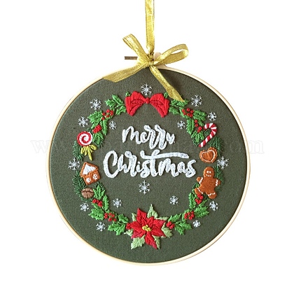 Christmas Themed DIY Embroidery Sets DIY-P021-B01-1