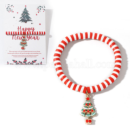 Элегантные рождественские браслеты ручной работы из полимерной глины heishi с бусинами MV9996-32-1