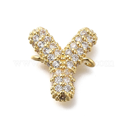 Латунные микро-паве кубические цирконии буквы соединения KK-I717-04Y-1