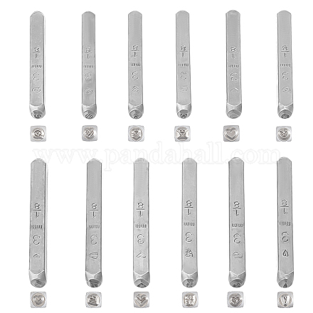 12 шт. 12 китайских знака зодиака из высокоуглеродистой стали DIY-WH0504-731-1