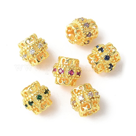 Латунные микро проложить Цирконий Европейский бисером KK-U067-07G-1