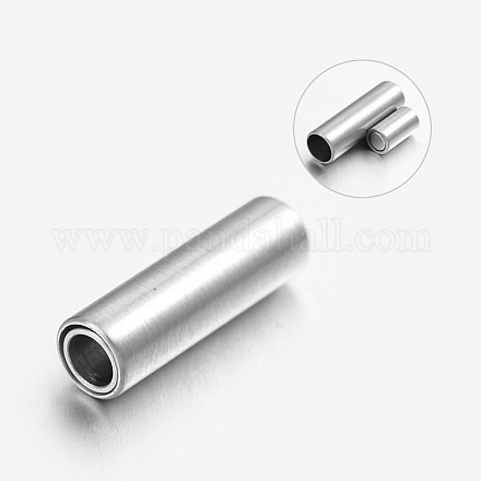 304 Stainless Steel Magnetic Clasps with Glue-in Ends STAS-L131-02-1
