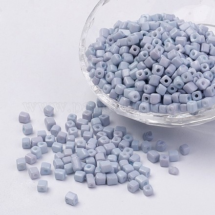 Cube Opaque Colours Glass Seed Beads X-SEED-R026-A18-1