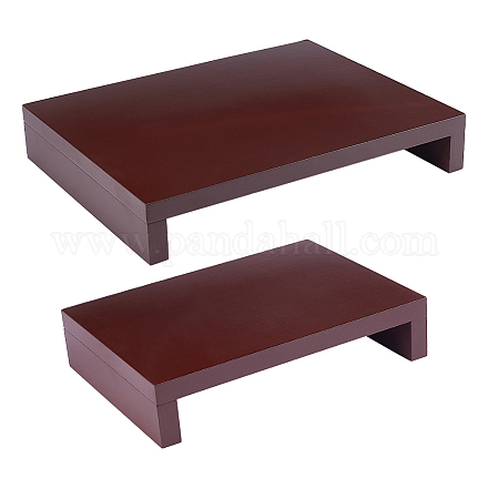 FINGERINSPIRE 2 PCS Rectangle Wood Display Stand (Brown ODIS-WH0027-043-1