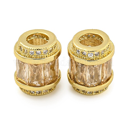 Реечное покрытие латунь микро паве кубический цирконий европейские бусины KK-F089-31G-07-1