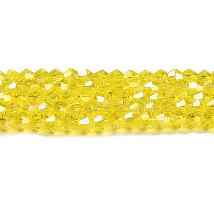 Transparentes perles de verre de galvanoplastie brins GLAA-F029-3mm-A21-1