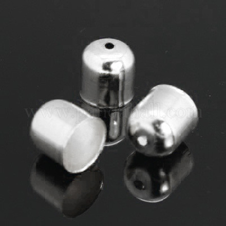 アイアン製コードエンドパーツ  エンドキャップ  鐘  銀色のメッキ  9x8mm  7mm内径  穴：1.5mm IFIN-D002-9x8mm-S-1