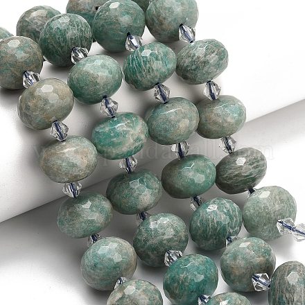 Природных амазонит бисер нитей G-L642-I09-18x13mm-1