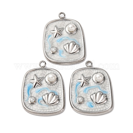 Подвески из нержавеющей стали 304 с эмалью STAS-P406-25B-P-1