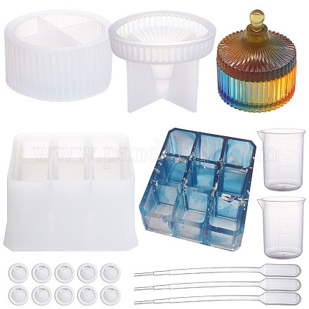 Moldes de caja de almacenamiento de silicona sunnyclue DIY-SC0008-89-1