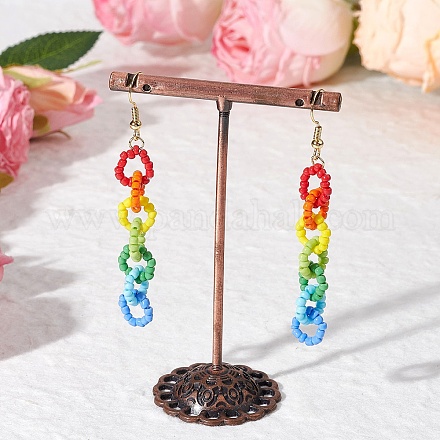 Болтающие серьги из стекла EJEW-TA00675-1