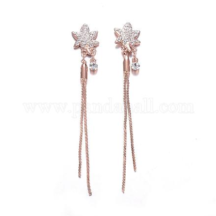 Brass Dangle Earrings EJEW-G187-07RG-1