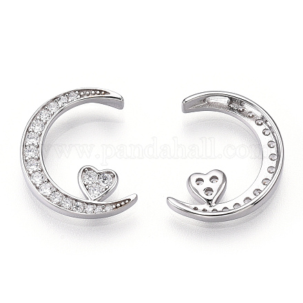 Подвески из серебра 925 пробы с родиевым покрытием и фианитами с микропаве STER-T004-35P-1