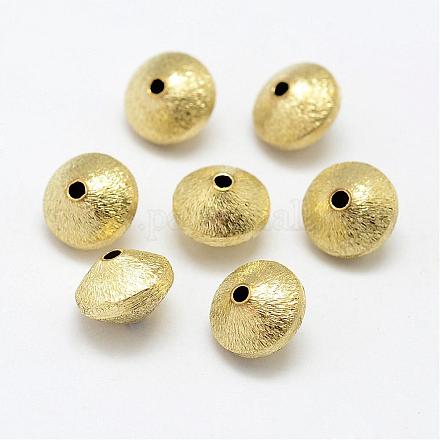 Perles en laiton texturées KK-P095-48-1
