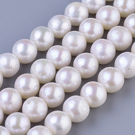 Hebras de perlas naturales cultivadas de agua dulce. PEAR-E009-10-11mm-1