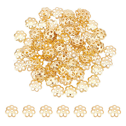 Unicraftale 100 pièce 304 capuchons de perles en acier inoxydable STAS-UN0042-45-1