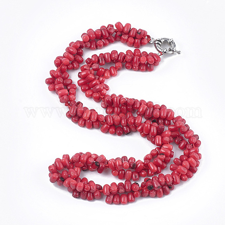 Ожерелья из синтетических кораллов NJEW-S414-22-1