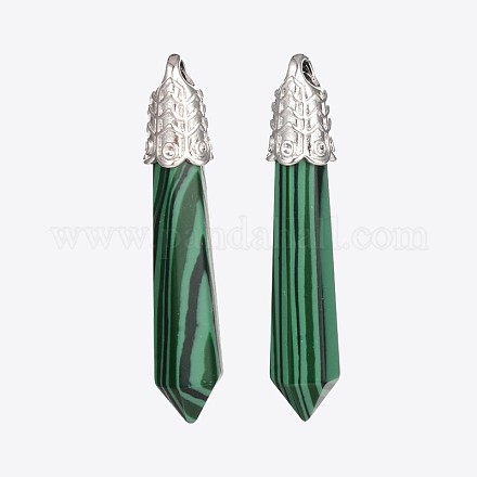 Bullet Synthetic Malachite Pointed Big Pendants G-D644-06-RS-1