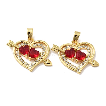 Сердце латунные микро проложить кубического циркония подвески KK-M325-16B-G-1