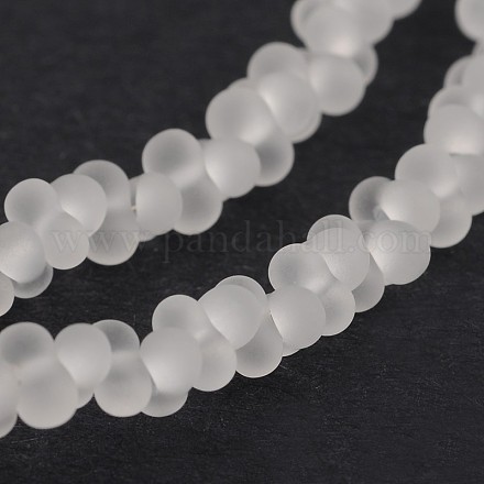 Frosted Bone Glass Bead Strands GLAA-J080-A01-1