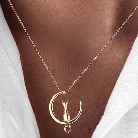 Модное серебряное ожерелье с подвеской в виде лунного кота S925 для женщин. CW8531-1