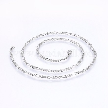 304 Stainless Steel Figaro Chain Necklaces NJEW-F227-03-02-1