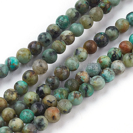 Natural African Turquoise(Jasper) Beads Strands X-TURQ-G037-4mm-1