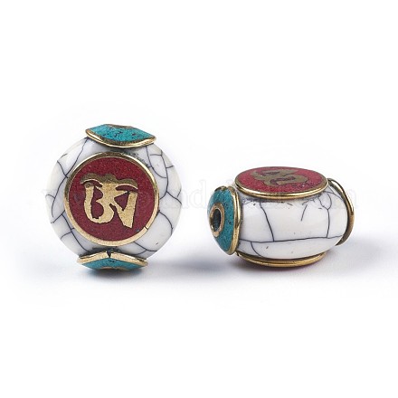 Tibetische Stil Perlen TIBEB-E079-09A-1