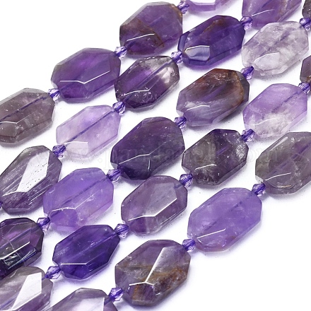 Natural Amethyst Beads Strands G-L552P-07-1