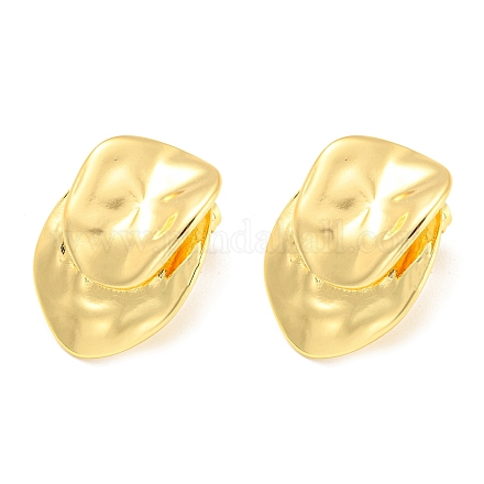 Boucles d'oreilles en laiton plaqué en crémaillère EJEW-A028-19G-1