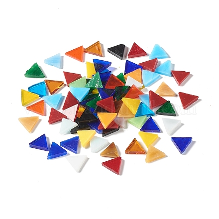 Cabujones de vidrio de azulejos de mosaico triangular X-DIY-P045-09-1