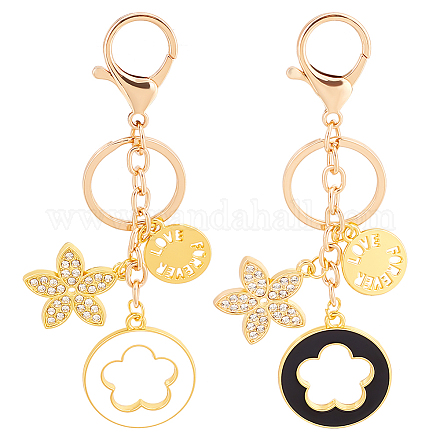 WADORN 2 Colors Flower Bag Charms for Women KEYC-WR0001-21-1