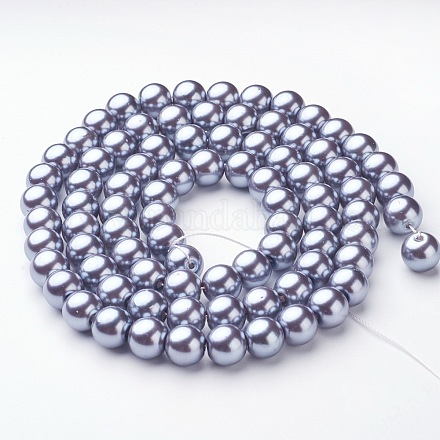 Chapelets de perles en verre nacré HY10mm97-1