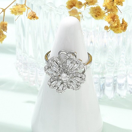 Вращающиеся открытые манжеты-кольца для женщин с клевером&nbsp;LS-RJEW-R007-02P-1